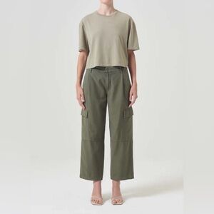 Agolde Jericho Cargo Cropped Pant in Fatigue